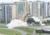 Destroços da implosão do Torre Palace atingem hotel vizinho