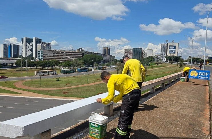 Pintura de viadutos e estruturas viárias do DF garante mais segurança no trânsito