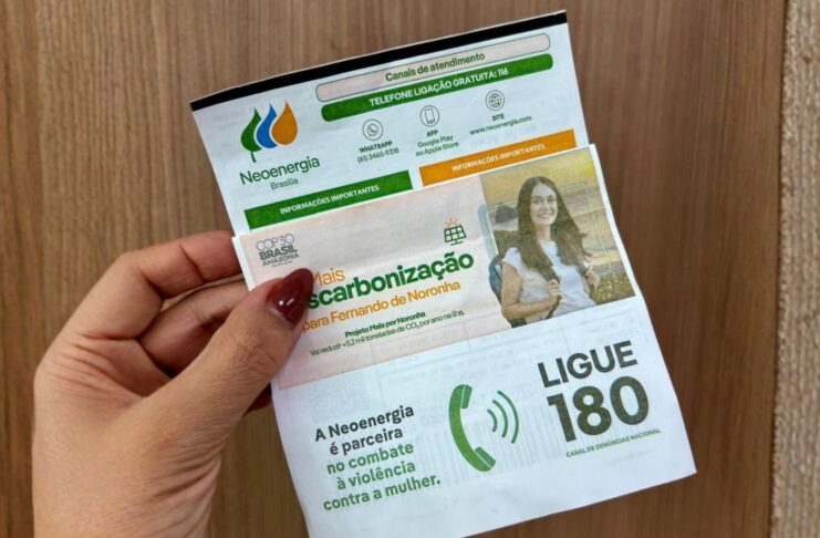 Contas de energia elétrica divulgam canal 180 para mais de 1 milhão de lares do DF e reforçam combate à violência contra a mulher